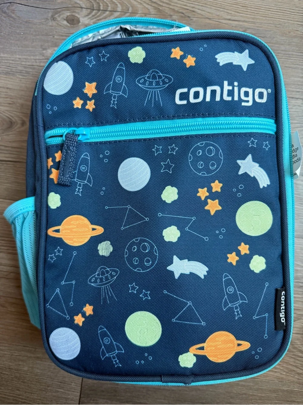 Contigo Navy Lunchbox with Teal Trim and Orange & Lime Space Accents